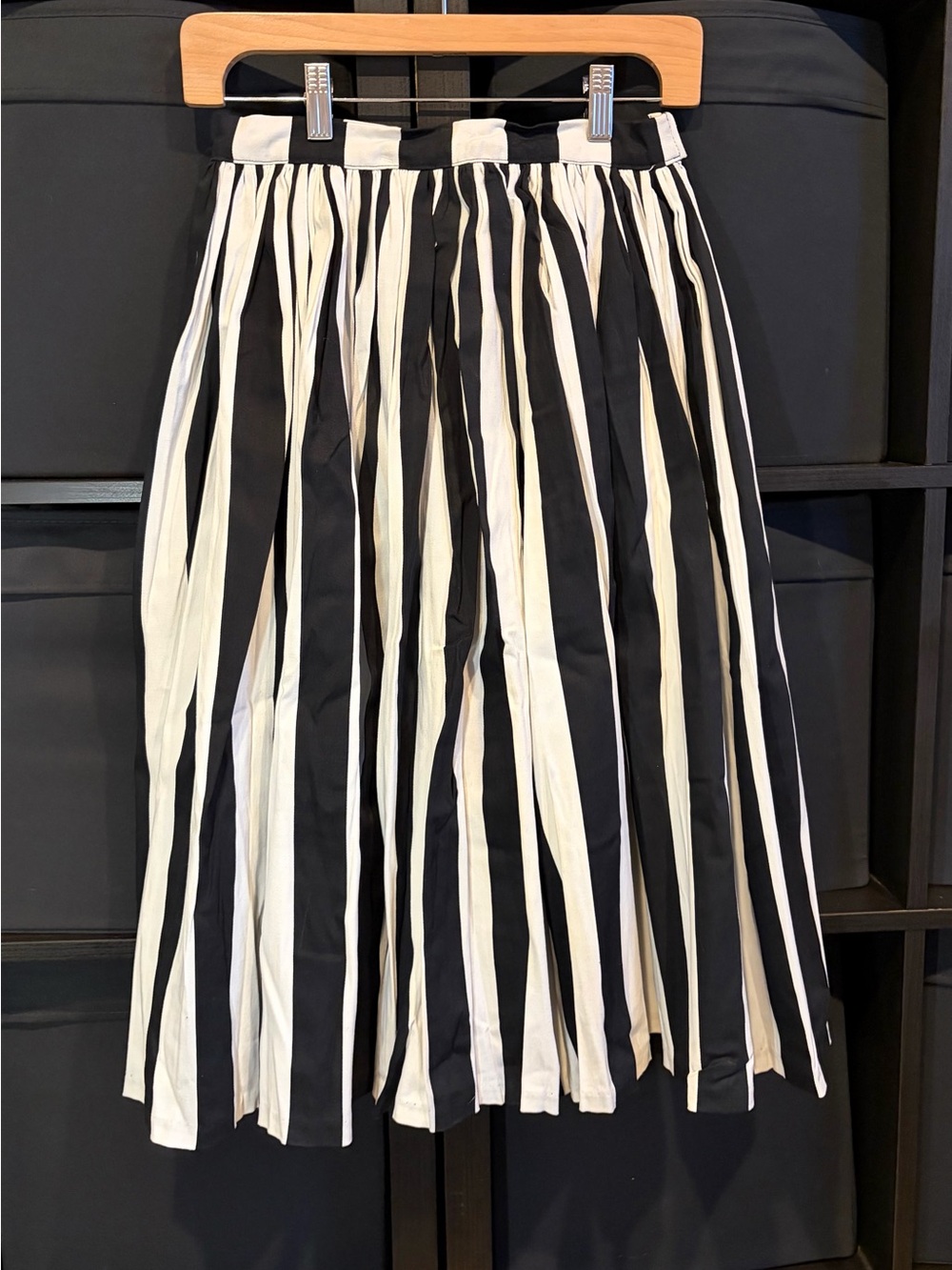 Pinup Couture Black & White Striped “Beetlejuice” Jenny swing Skirt Size S NWOT - Picture 4 of 7
